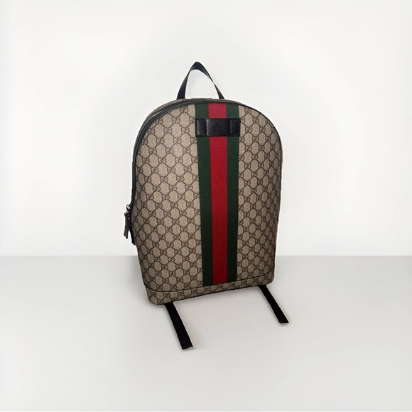 Gucci Beige Backpack with Red and Green Accents - Picture 1 of 5